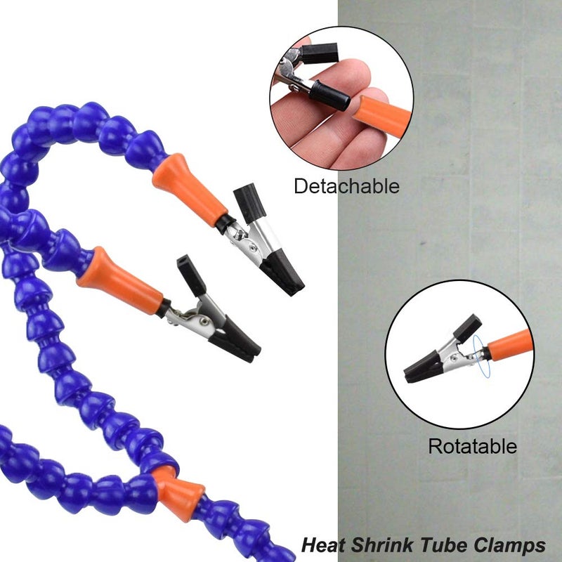 NOEVSBIG Soldering Helping Hands Clamp, NOEVSBIG 4 Soldering Arms with Adjustable Vise Clip, PCB Third Hand Holder for Electronics Repair, DIY Arts Craft Hobby Soldering Aid - Image 2